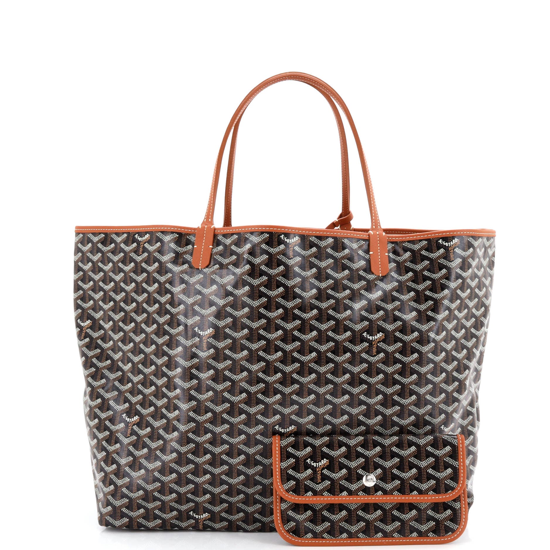 Pre-Owned Goyard Saint Louis Reversible Tote Coated Canvas and Printed Canvas GM, Alternate, color, Brown