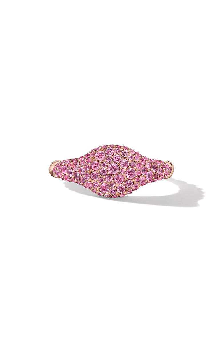 David Yurman Micropavé Pink Sapphire Pinky Ring, Main, color, 