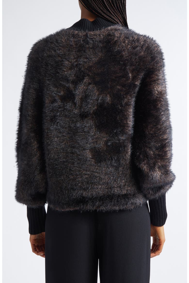 Faux Fur Jacket, Alternate, color, SOLID BLACK