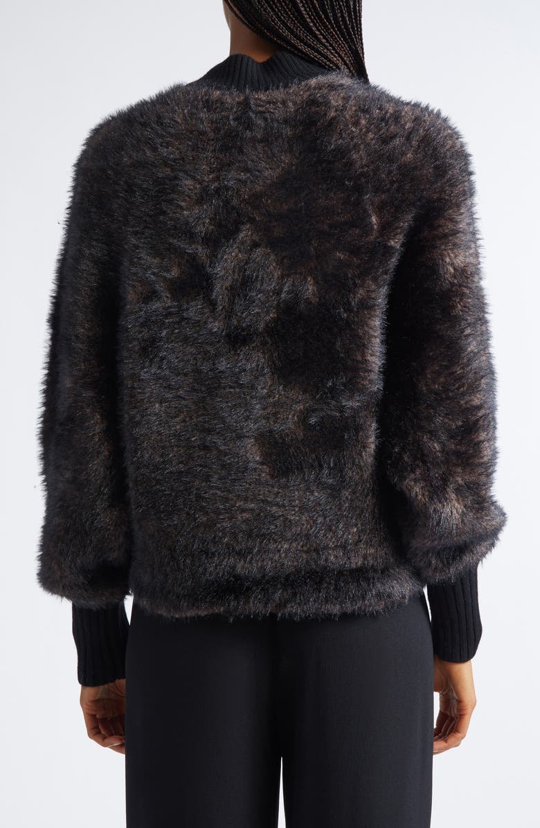 Emporio Armani Faux Fur Jacket, Alternate, color, Solid Black
