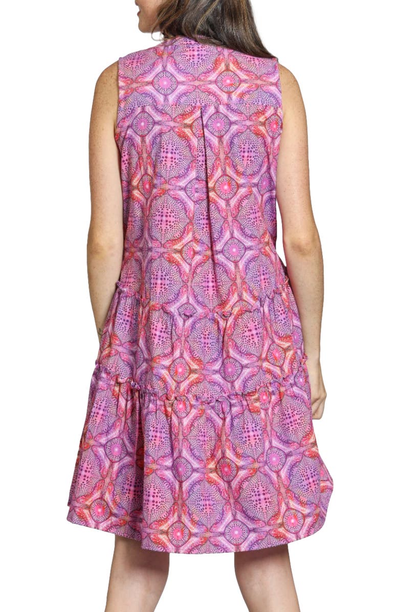 APNY Pintuck Sleeveless Cotton Dress, Alternate, color, Bright Purple Multi