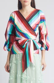 NIKKI LUND Anna Tie Waist Wrap Top