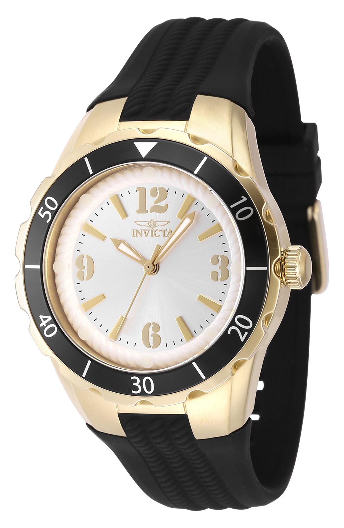 Angel Silicone Strap Quartz Watch, 38mm