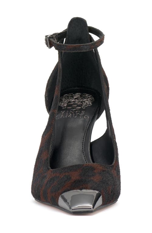 Vince Camuto Sachel Genuine Calf Hair Cap Toe Pump In Deep Natural