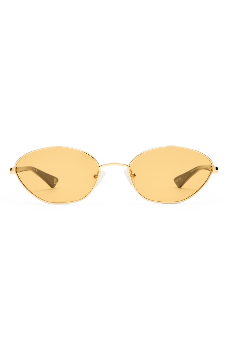 Le Specs Le Bebe 58mm Oval Sunglasse, Main, color, Gold / Amber Tint