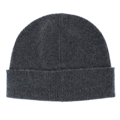 Camden Cashmere Solid Colored Micro Ribbed Beanie