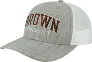 LEGACY ATHLETIC Men's Heather Gray/White Brown Bears Arch Trucker Snapback Hat