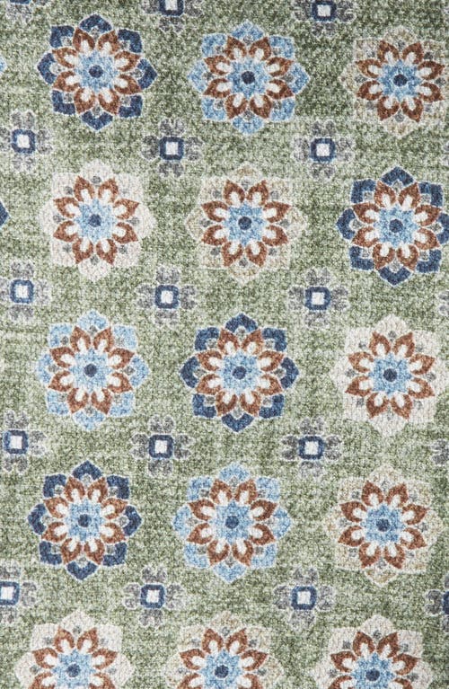 Nordstrom Double Print Silk Pocket Square In Green