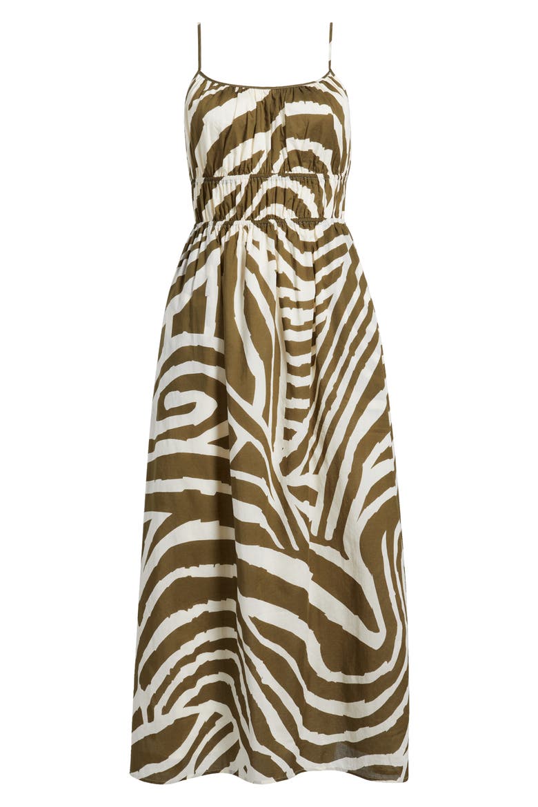Fatima Print Cotton Midi Sundress, Alternate, color, SELVA