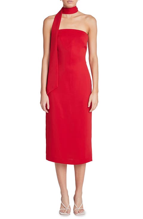 Choker Tie Sleeveless Midi Dress