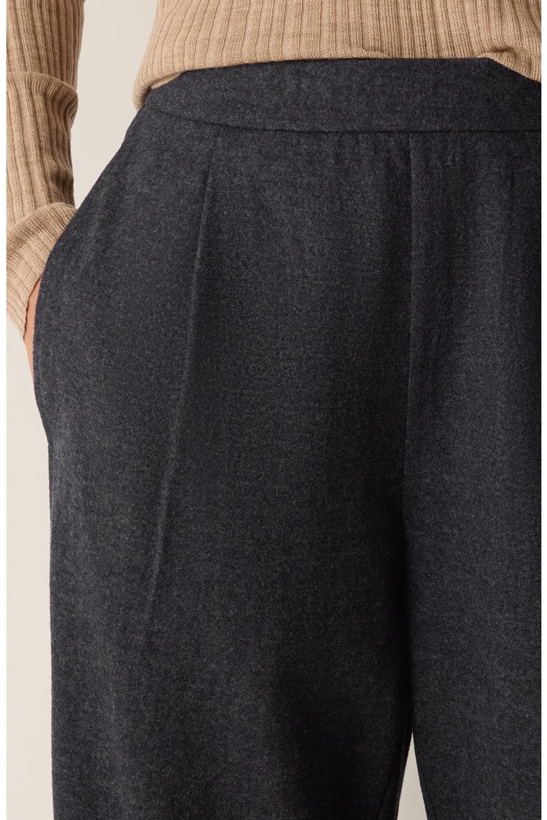 Pleated Virgin Wool Ankle Lantern Pants, Alternate, color, CHARCOAL
