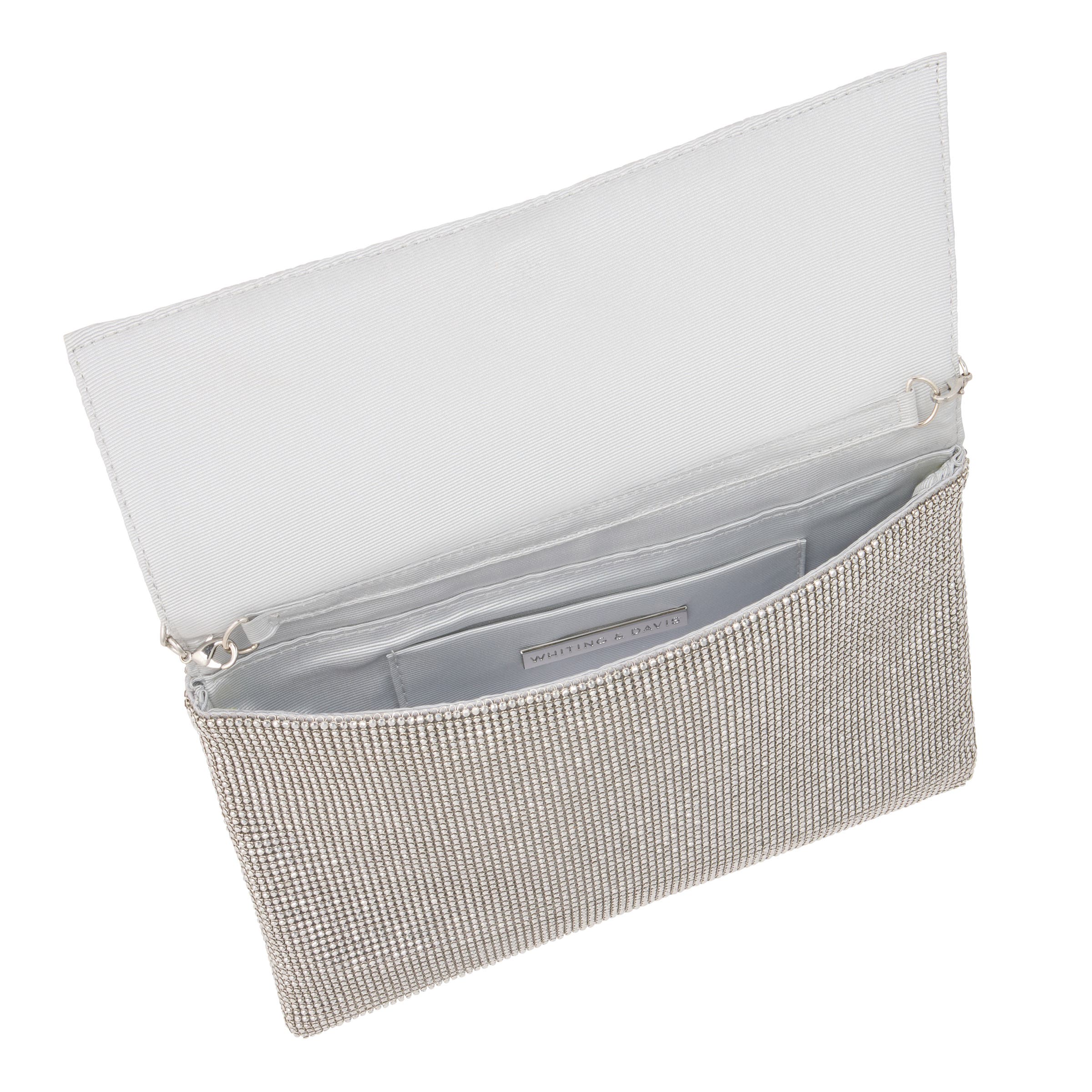 Whiting & Davis Gemma Crystal Clutch, Alternate, color, Pewter
