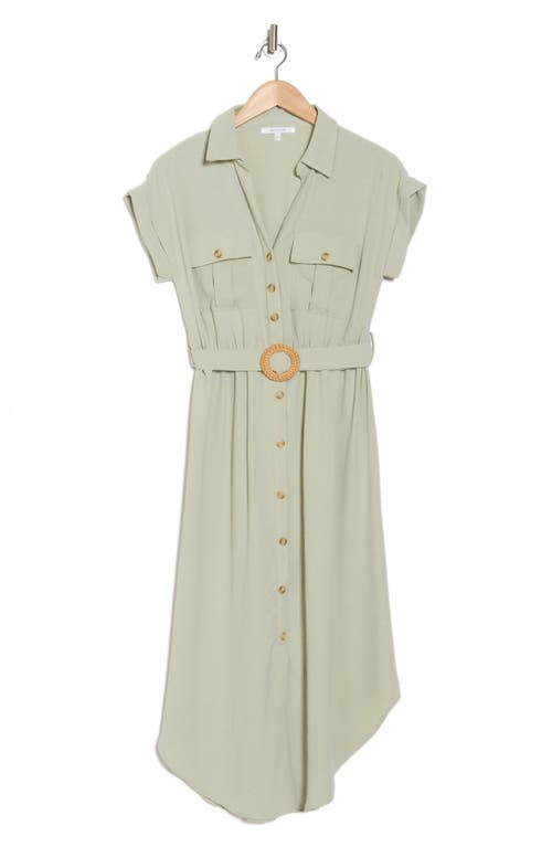 Zoe And Claire Belted Short Sleeve Shirtdress