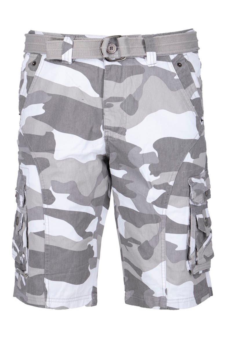 Belted Snap Detail Cargo Pants, Alternate, color, WHITE CAMO