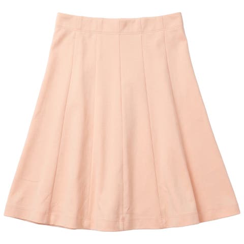 Cotton Spandex Elastic Waist Midi Panel Skirt (Little Kid & Big Kid)