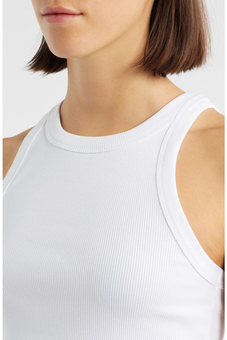 Stretch Cotton Tank, Alternate, color, WHITE