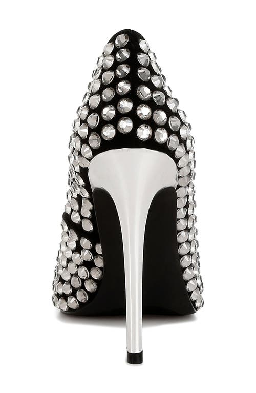 London Rag Super Fan Diamante Embellished Pump In Black