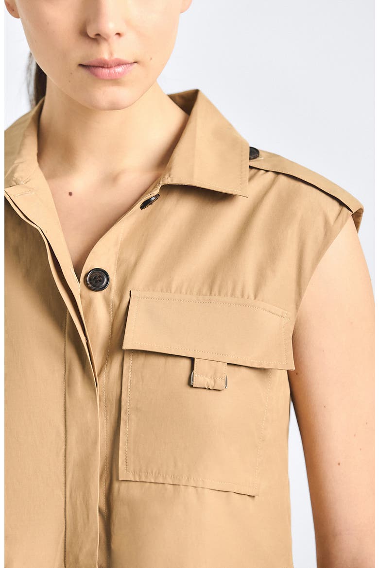 Sequoia Sleeveless Mini Shirtdress, Alternate, color, CAMEL