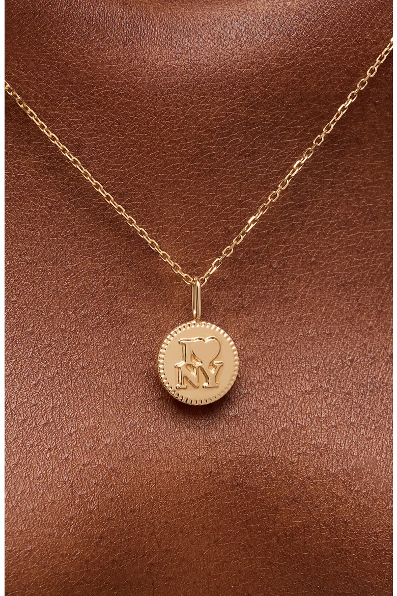 Solid Yellow Gold - NYC Charm Necklace, Alternate, color, Gold