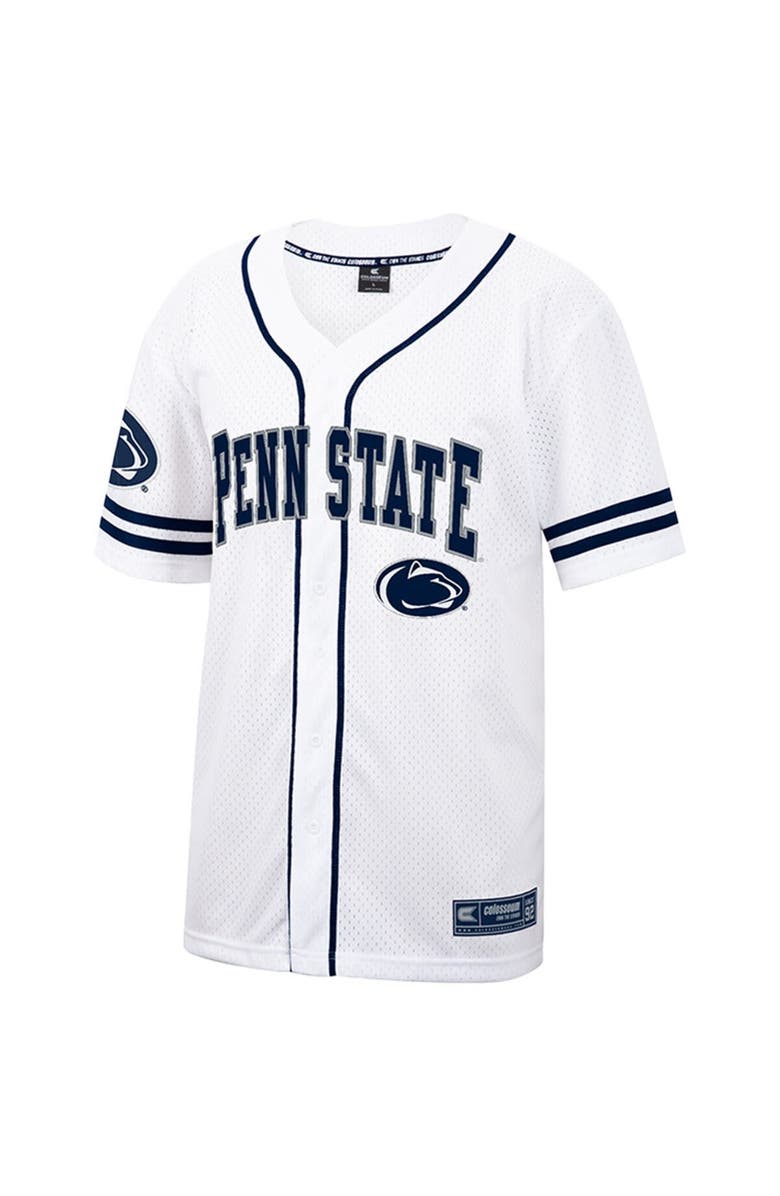 COLOSSEUM Men's Colosseum White Penn State Nittany Lions Free Spirited Mesh Button-Up Baseball Jersey, Alternate, color, 
