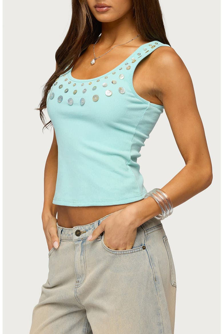 Beach Babe Crop Tank, Alternate, color, TURQUOISE