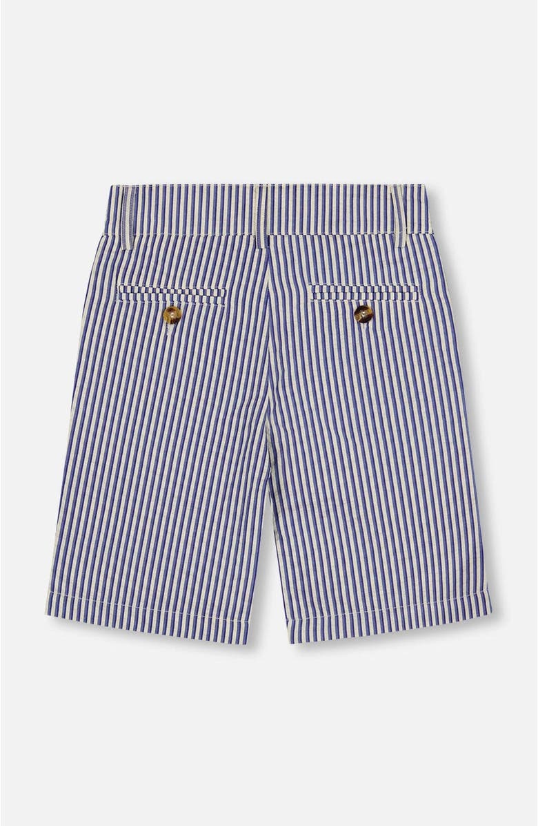 Deux par Deux Little Boy's Slant Pocket Bermuda Shorts Royal Blue Striped, Alternate, color, Cream Striped Blue