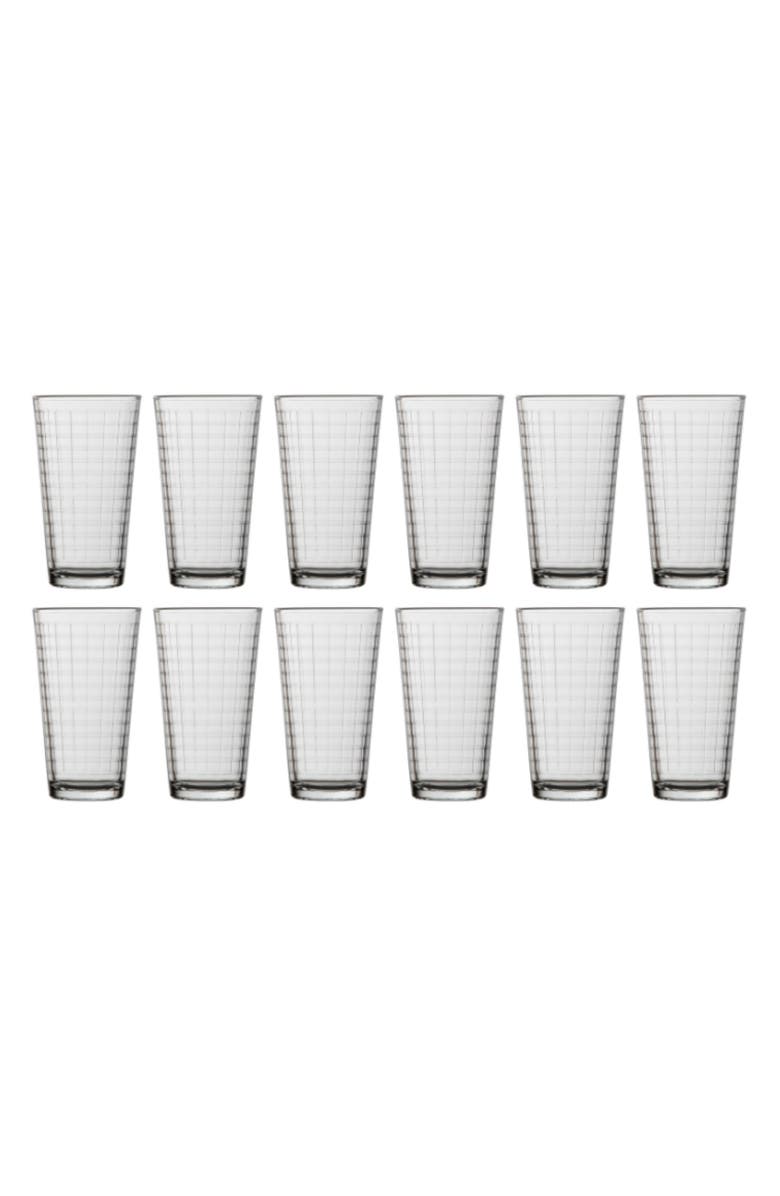 Fortessa Ornamento Grata Set of 12 Mixing Glasses, Main, color, Clear