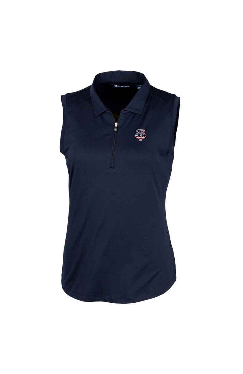 Cutter & Buck Women's Cutter & Buck Navy Minnesota Twins Americana Logo DryTec Forge Stretch Sleeveless Polo, Alternate, color, 