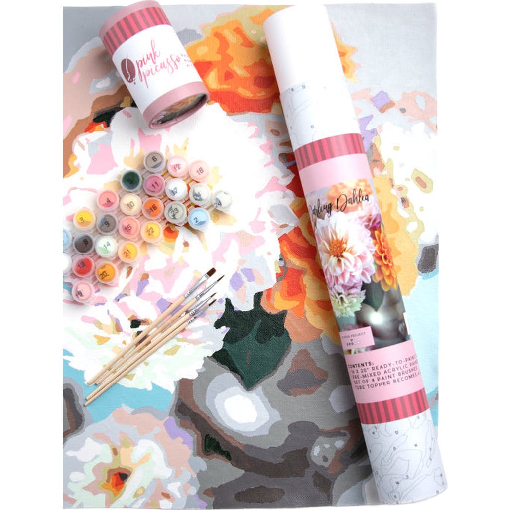 Pink Picasso Kits Darling Dahlia Paint by Numbers Kit in Orange /Pink  product