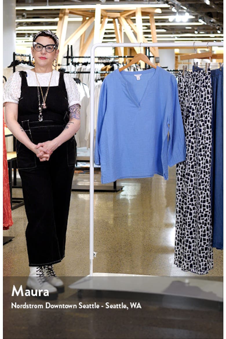 Long Sleeve Cotton Gauze Popover Top video