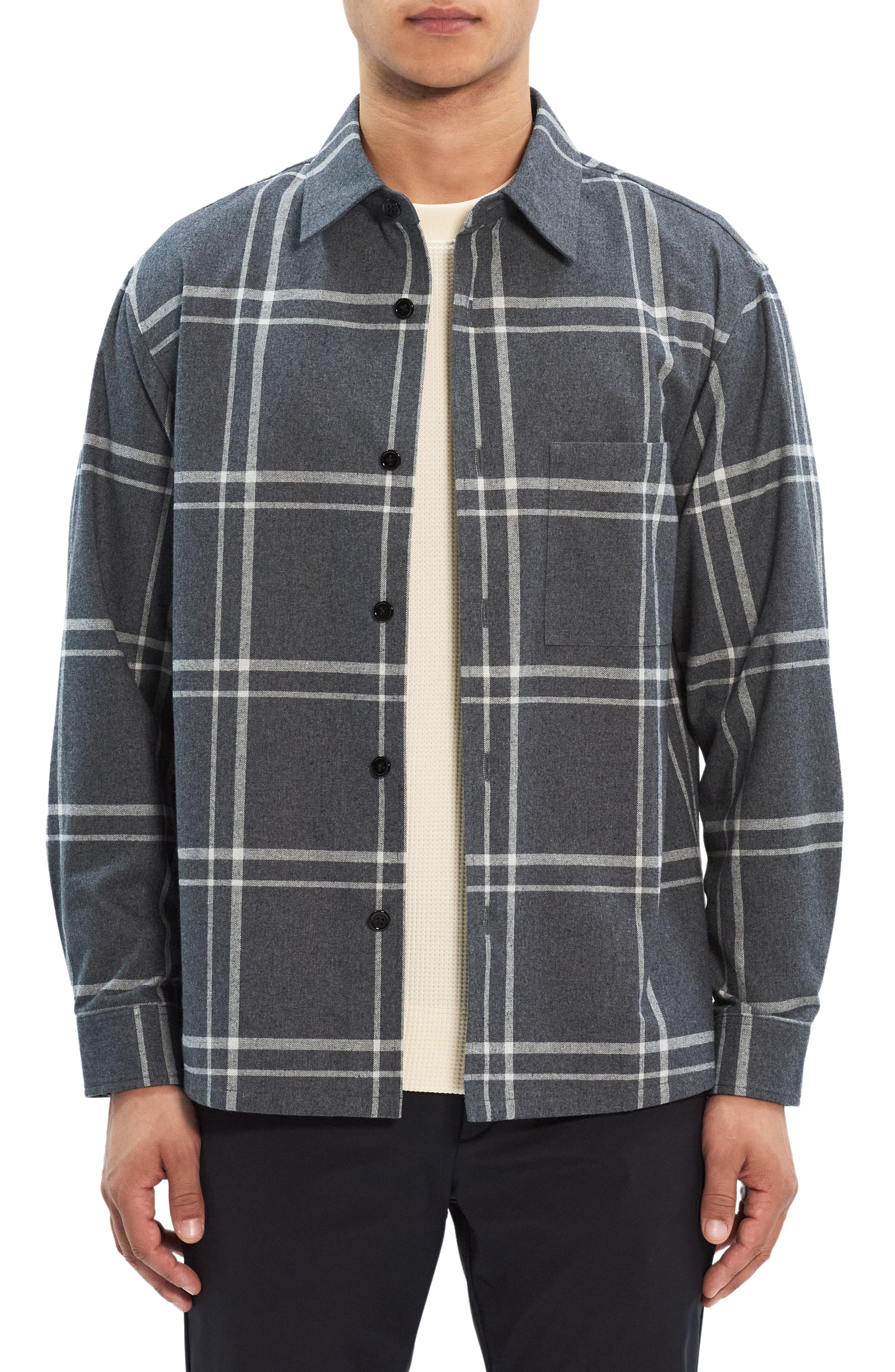 Theory Clyfford Waren Windowpane Shirt Jacket
