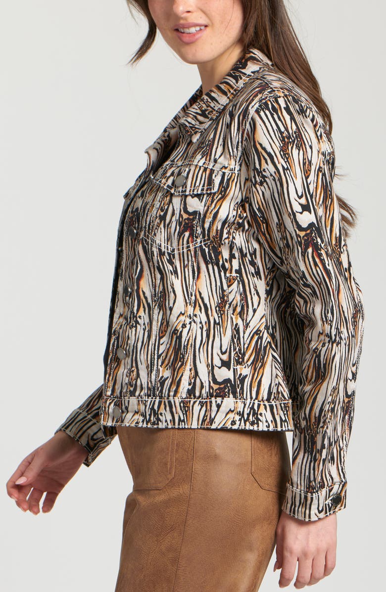 APNY Printed Denim Jacket, Alternate, color, Off White/ Black