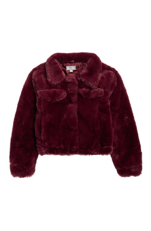 Kids' Cow Print Faux Fur Trucker Jacket