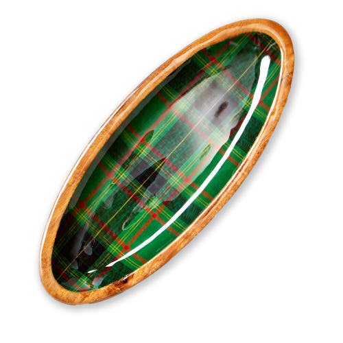 Tag Holiday Plaid Wood Enamel Small Serving Platter Green Multi In Multi