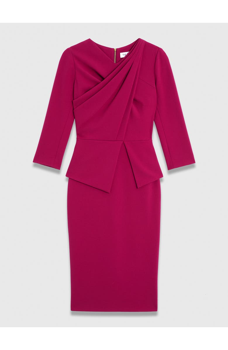 The Fold Alina Peplum Midi Dress, Alternate, color, Pink