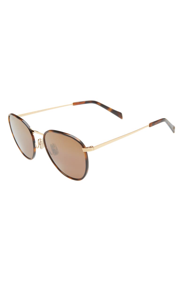 Maui Jim Noni 54mm PolarizedPlus<sup>®</sup> Round Sunglasses, Alternate, color, Tortoise With Gold/ Hcl Bronze