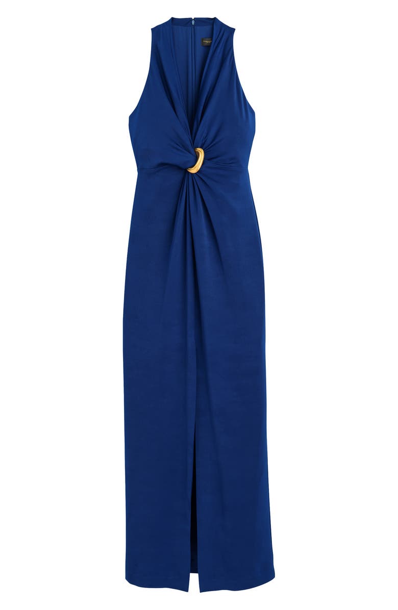 Donna Karan New York Twist Front Satin Evening Gown, Alternate, color,