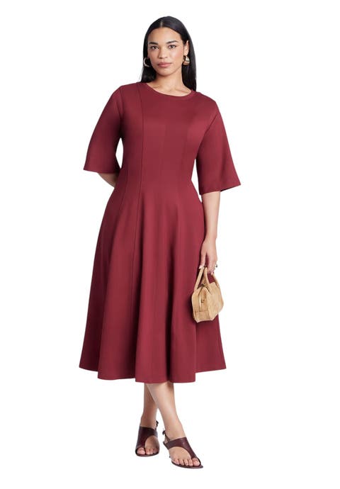Seam Detail Ponte Workwear Midi Dress