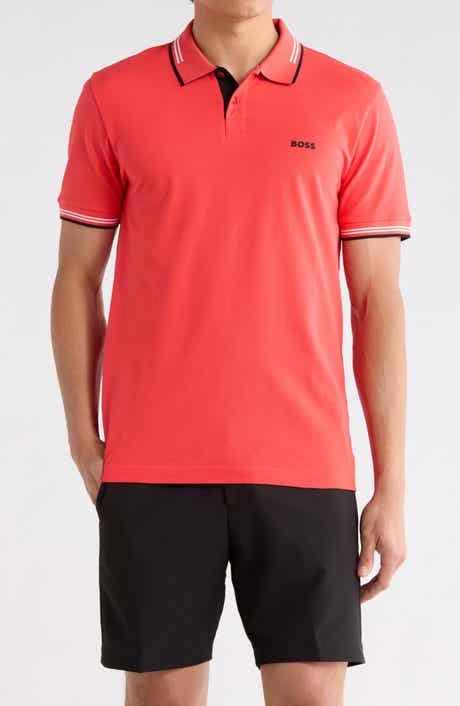 BOSS Pail Tipped Stretch Cotton Knit Polo