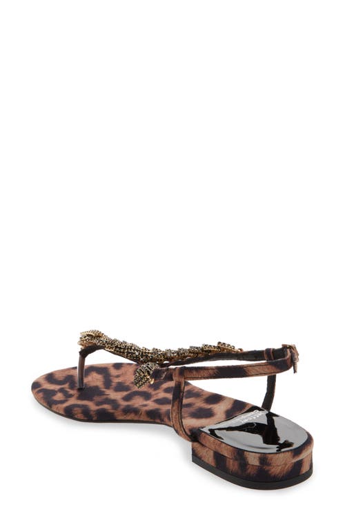 Jeffrey Campbell Kaa Snake Sandal In Beige Black Cheetah Satin