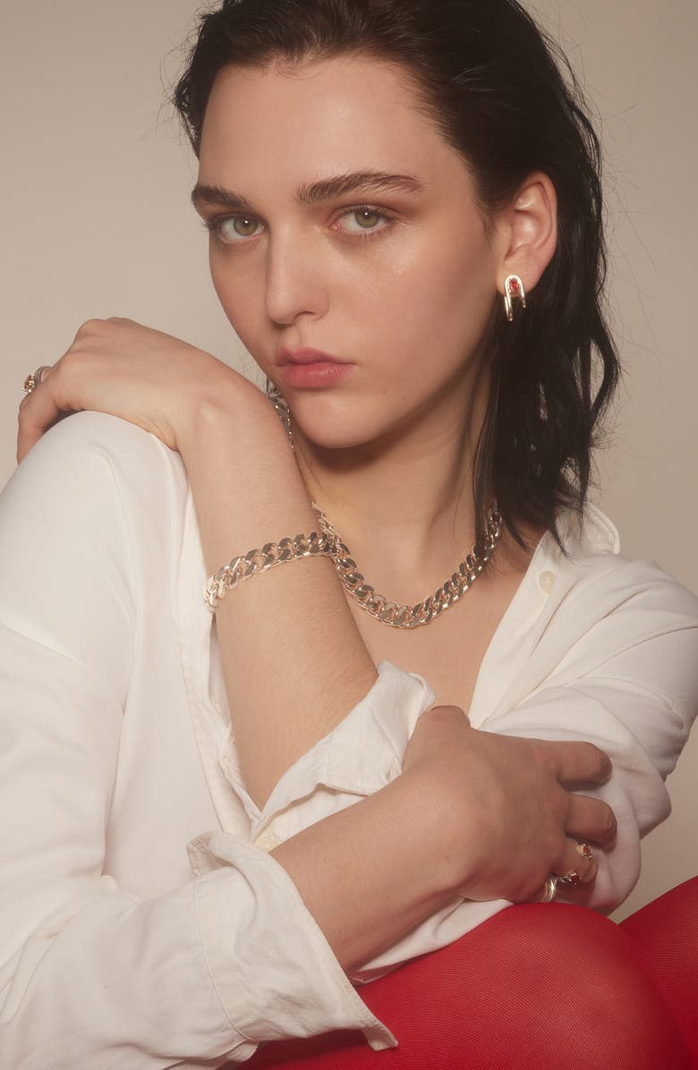 Lady Grey XXL Curb Chain Bracelet, Alternate, color, Silver