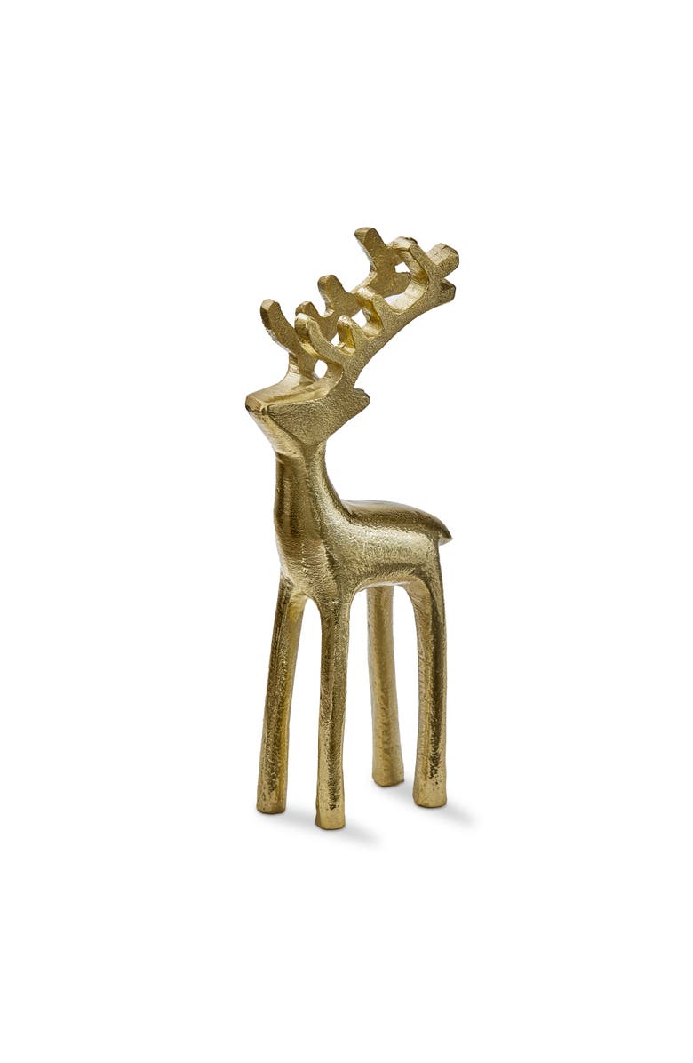 tag Large Gold Reindeer Silhouette Decorative Sculpture Holiday, Main, color, Gold