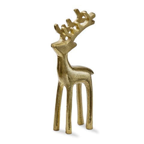 Large Gold Reindeer Silhouette Decorative Sculpture Holiday