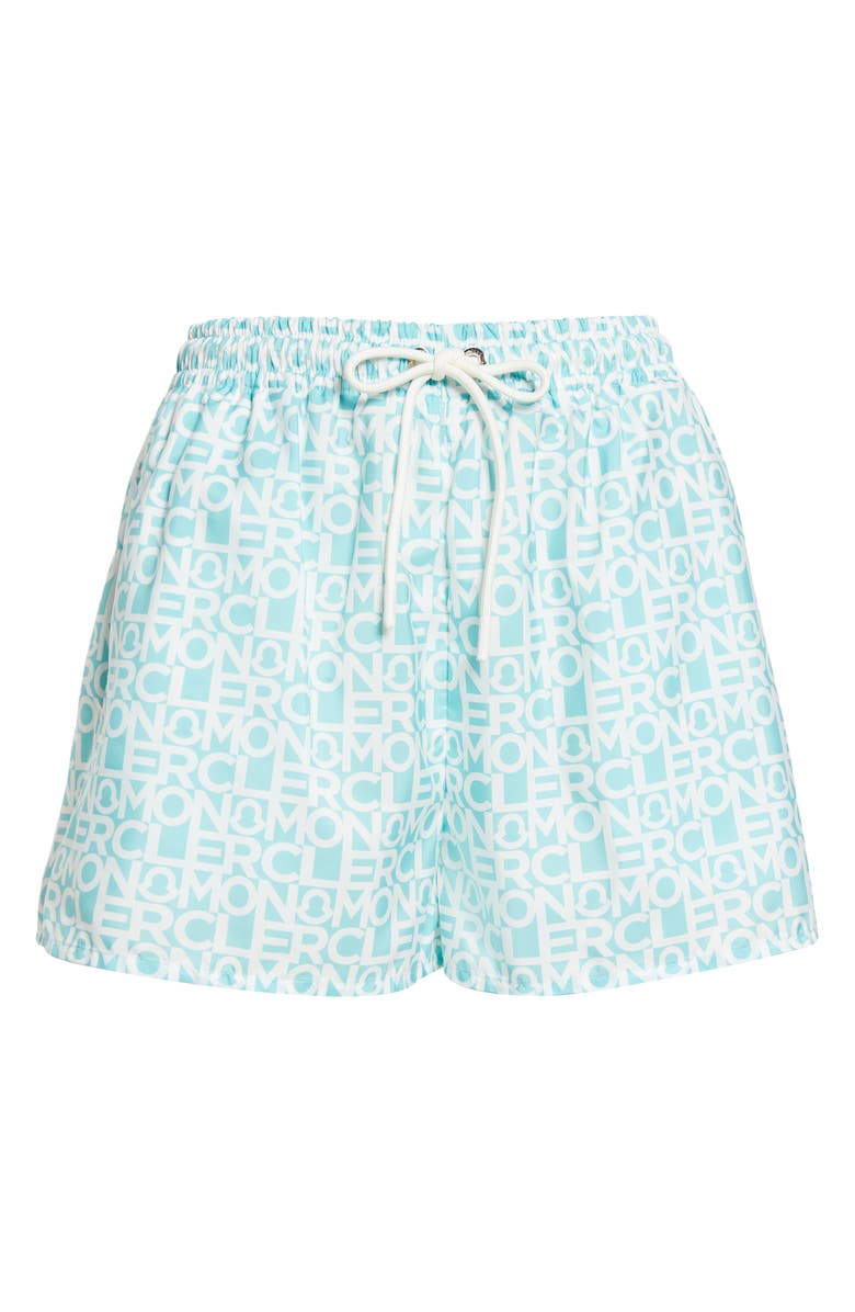 Moncler Logo Print Taffeta Shorts, Alternate, color, 