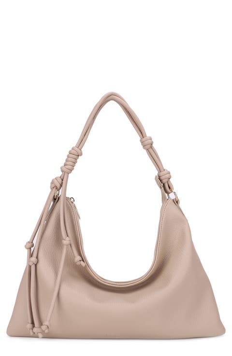 Medium Iris Knotted Vegan Leather Shoulder Bag
