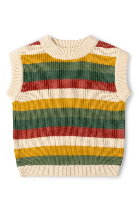 Kids' Stripe Sleeveless Organic Cotton Sweater (Baby & Toddler)