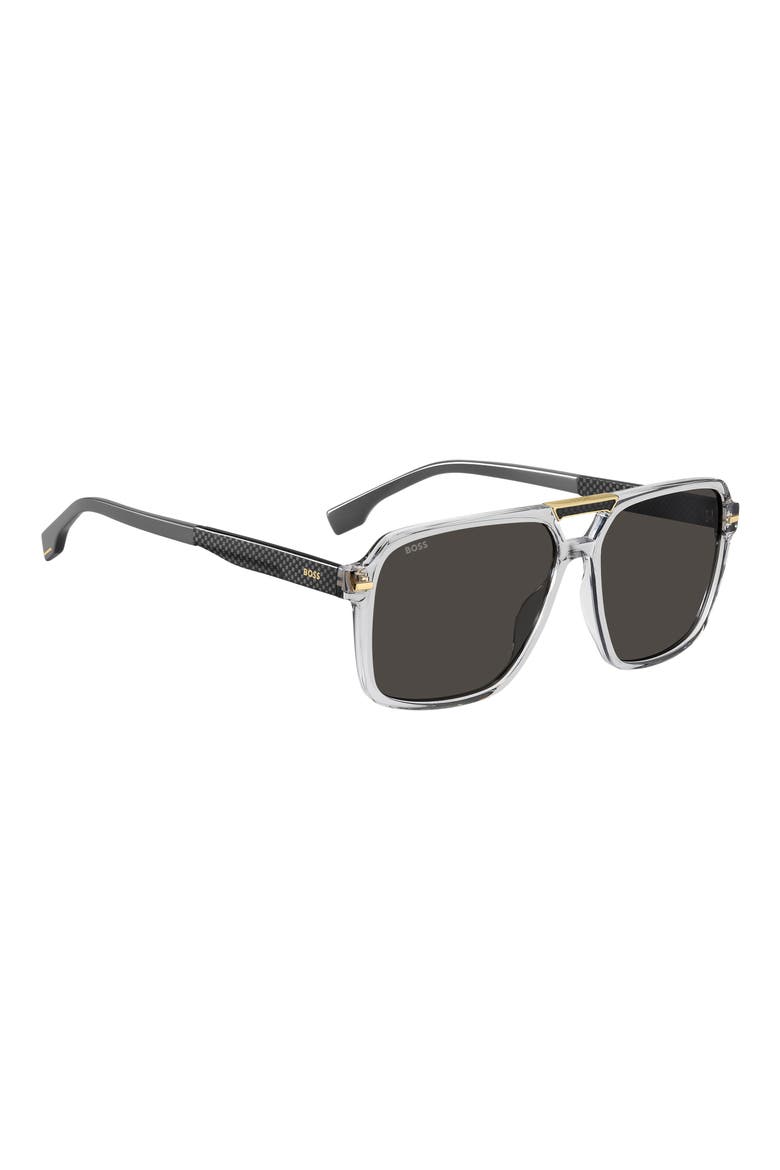59mm Square Sunglasses, Alternate, color, GREY/ GREY