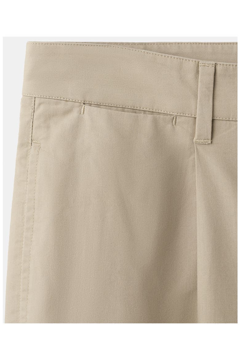 Pleated Straight Fit Cotton Blend Pants, Alternate, color, BEIGE