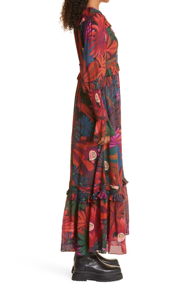 Bird Flowers Long Sleeve Dress, Alternate, color, BIRD FLOWERS