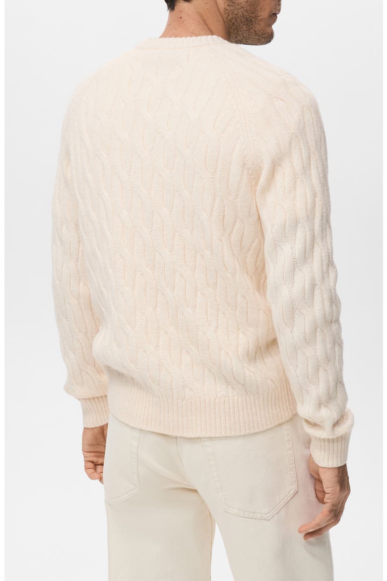 Cable Crewneck Sweater, Alternate, color, ECRU